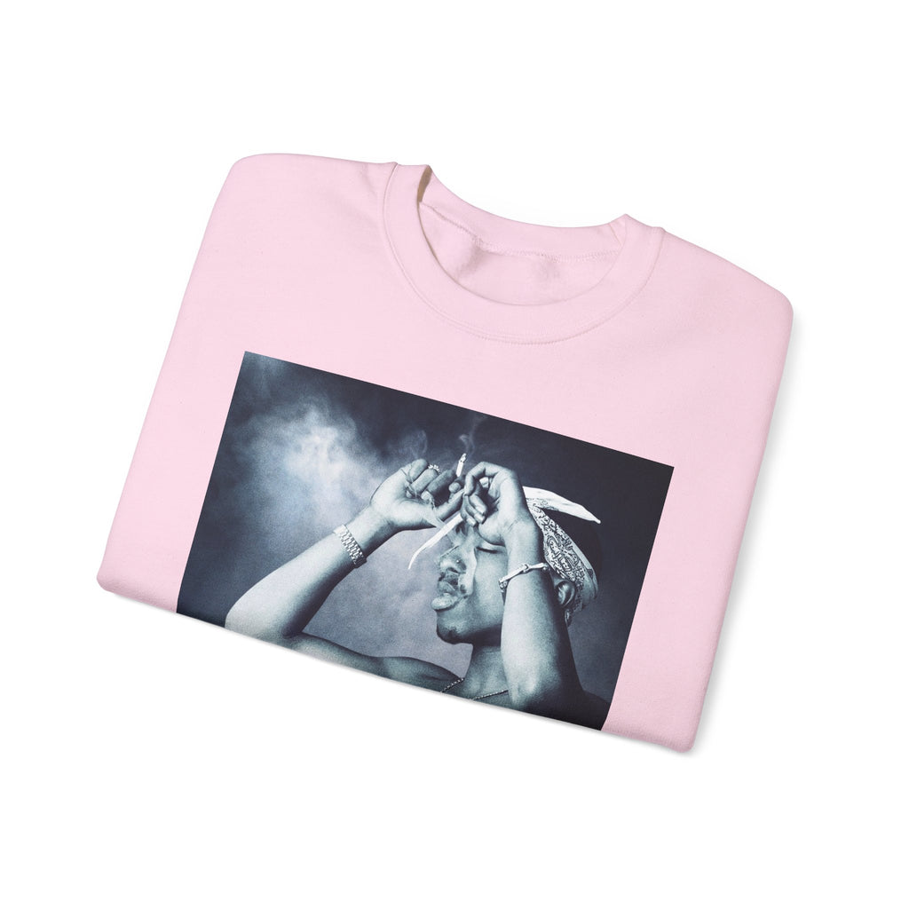 Tupac - Graphic Crewneck Sweatshirt — Vintage Black & White Portrait