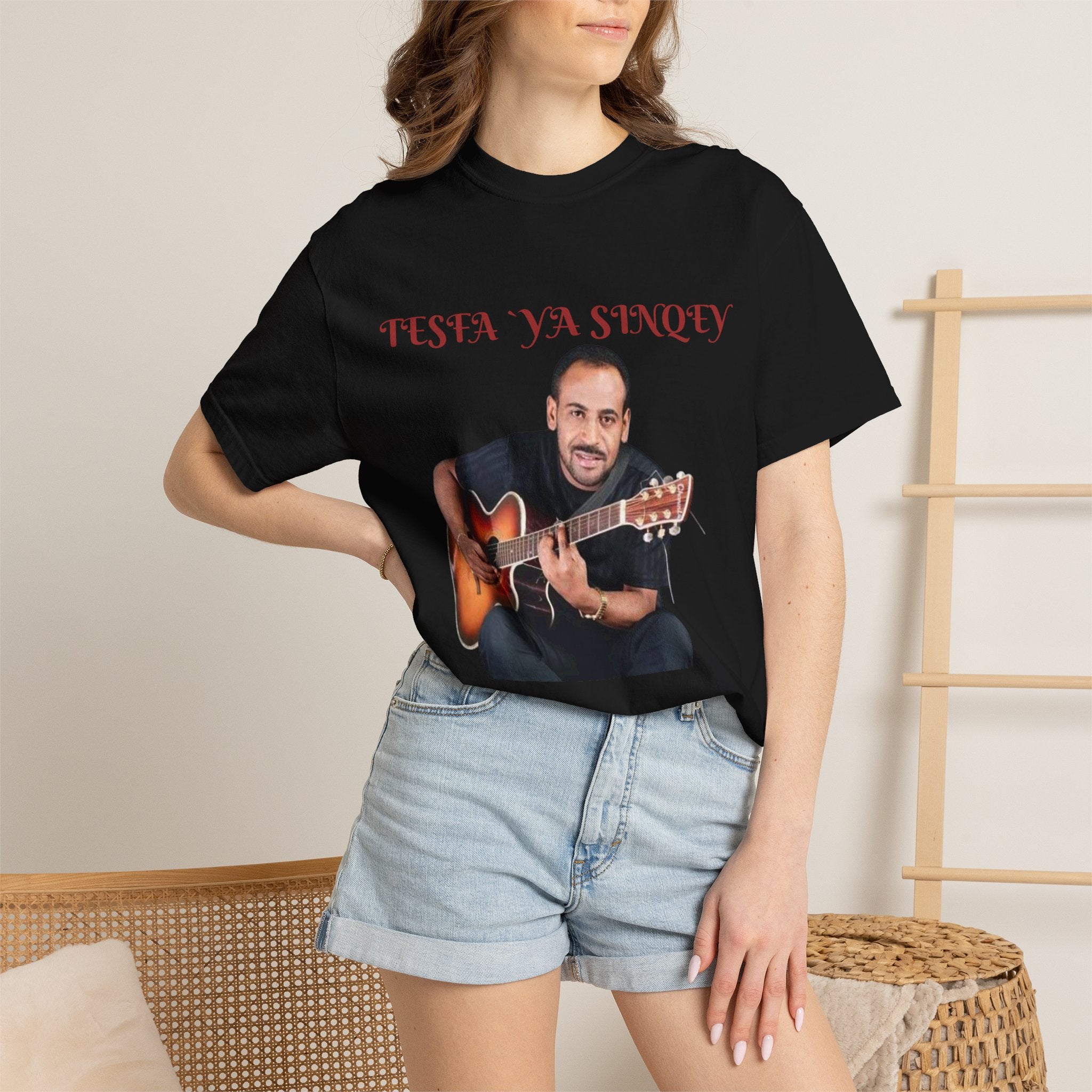 T-shirt — Tesfa Ya Sinqey Guitar Portrait Tee