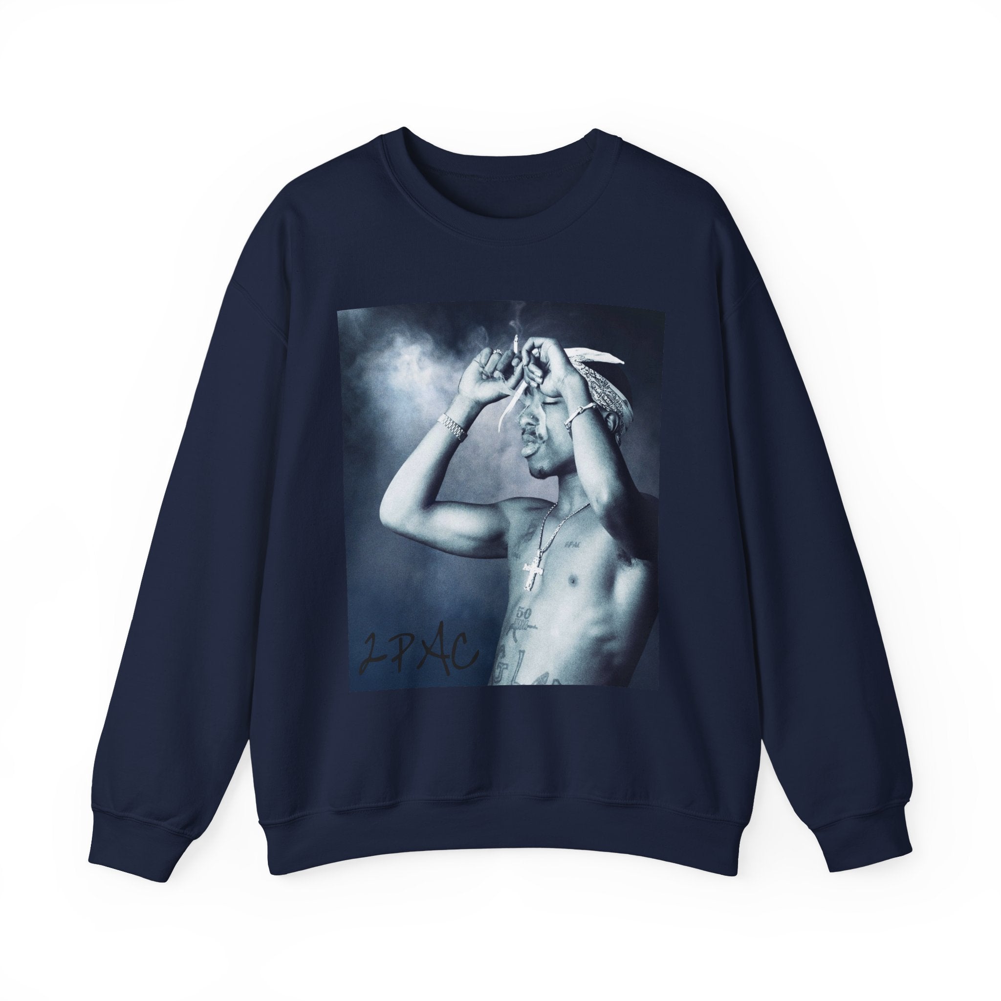 Tupac - Graphic Crewneck Sweatshirt — Vintage Black & White Portrait