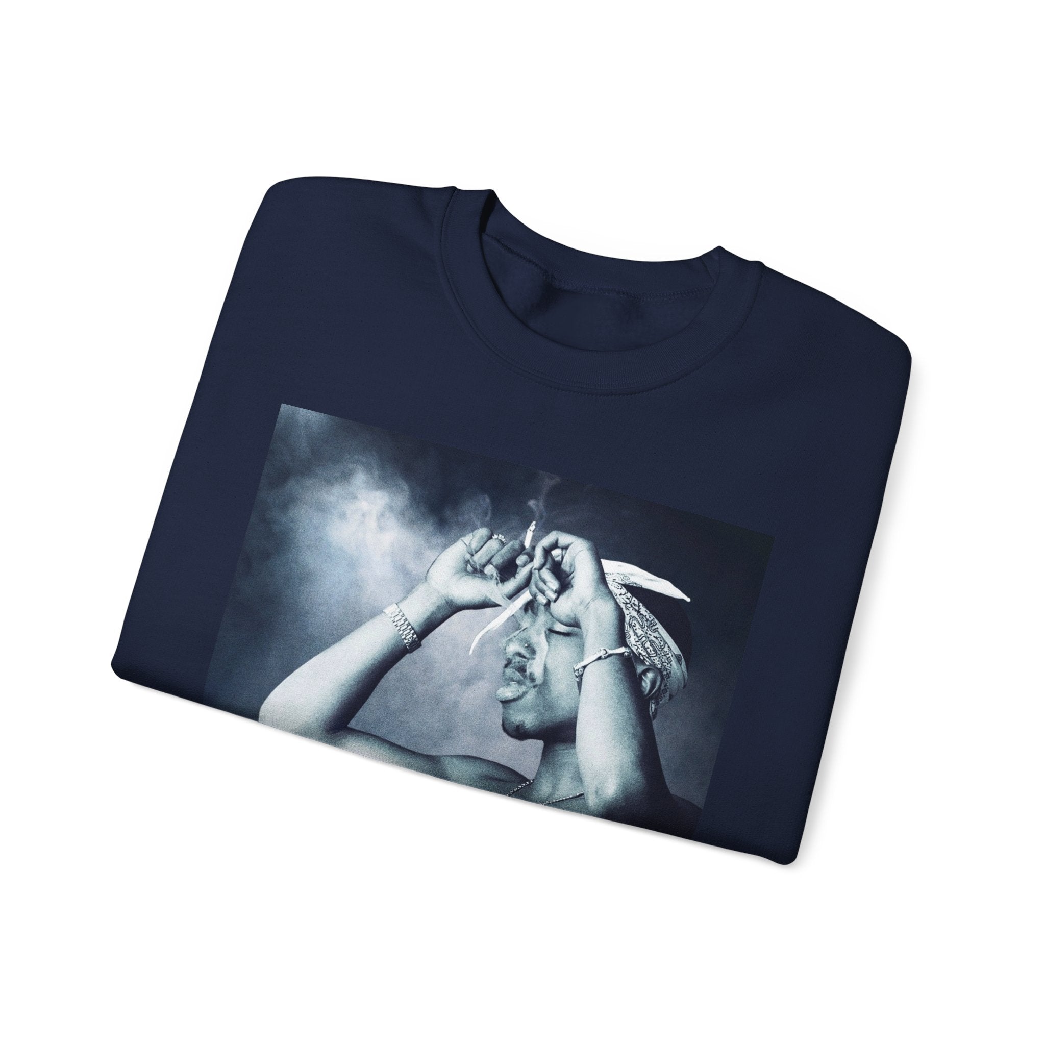 Tupac - Graphic Crewneck Sweatshirt — Vintage Black & White Portrait
