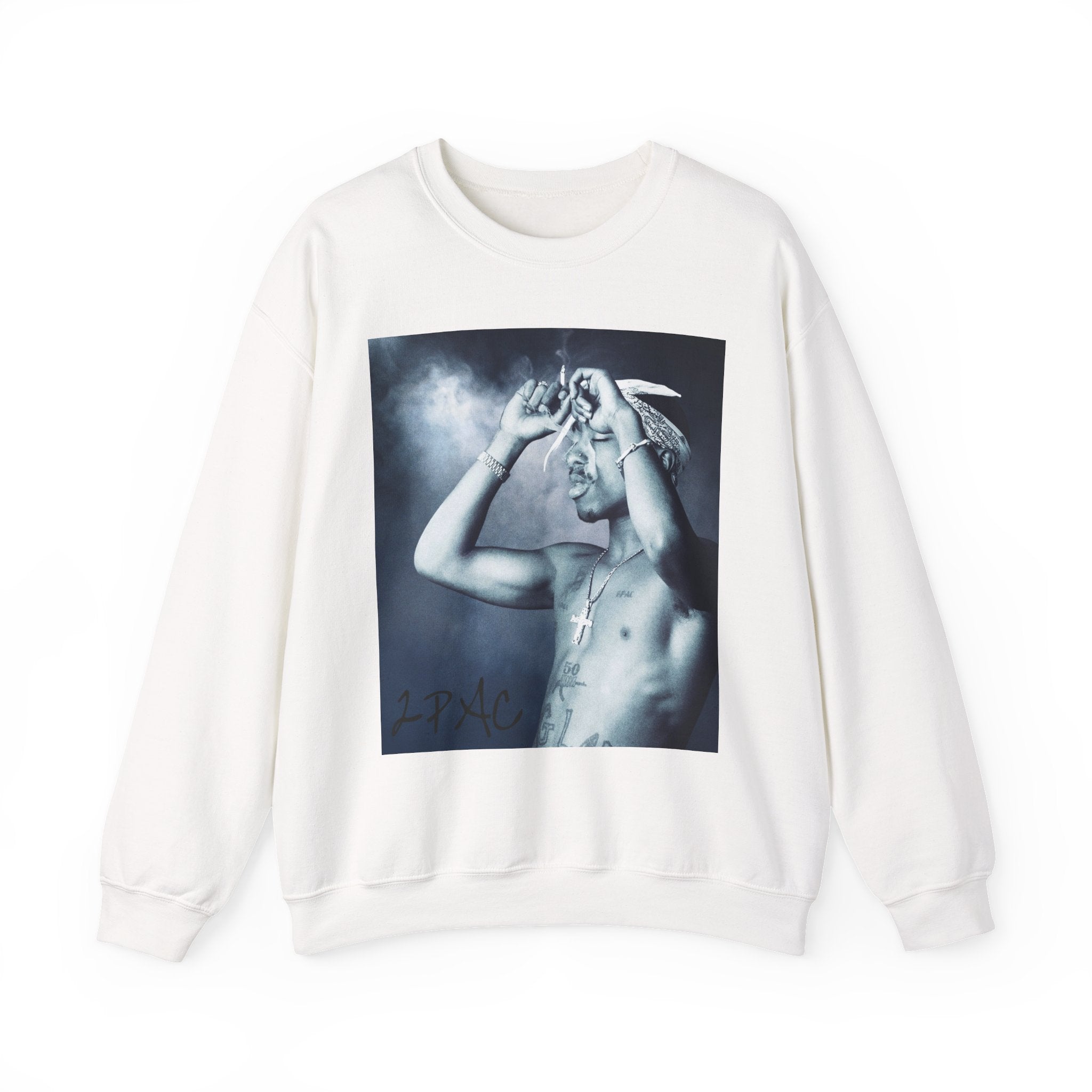 Tupac - Graphic Crewneck Sweatshirt — Vintage Black & White Portrait