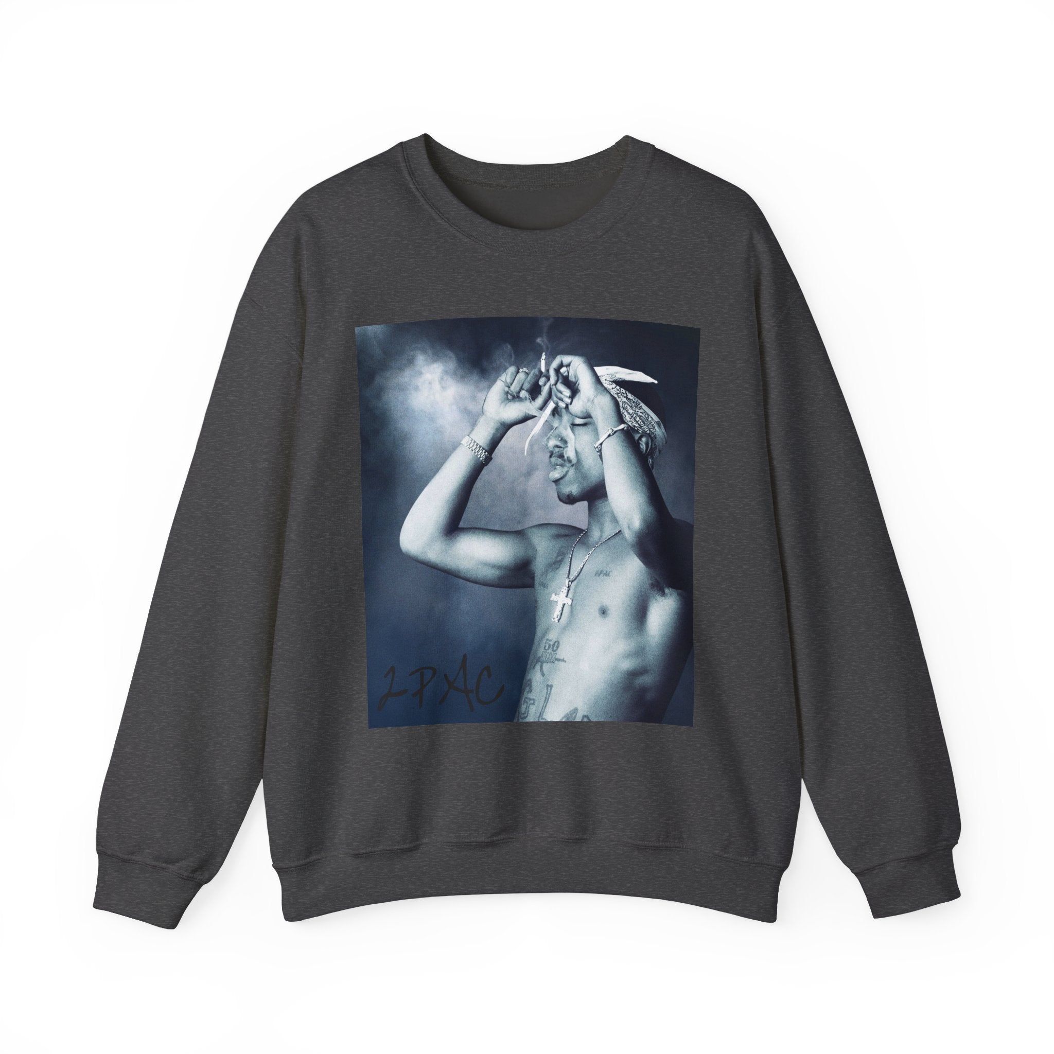 Tupac - Graphic Crewneck Sweatshirt — Vintage Black & White Portrait