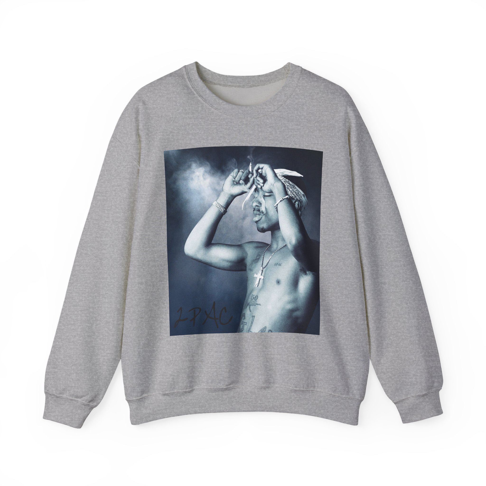 Tupac - Graphic Crewneck Sweatshirt — Vintage Black & White Portrait