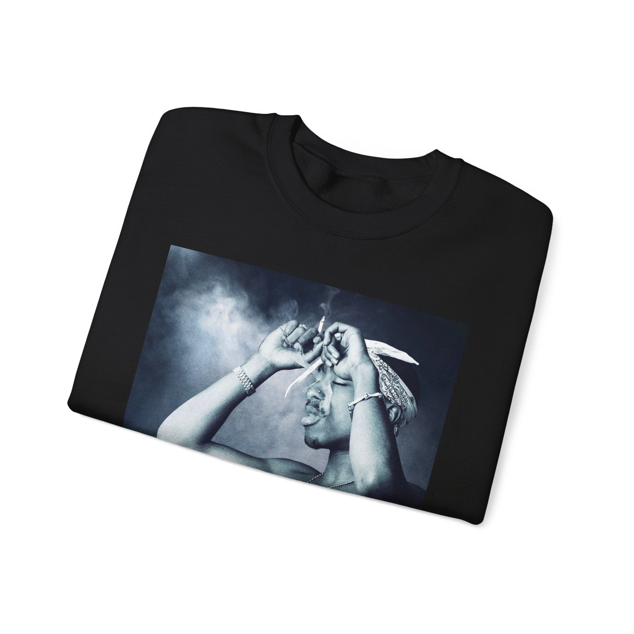 Tupac - Graphic Crewneck Sweatshirt — Vintage Black & White Portrait