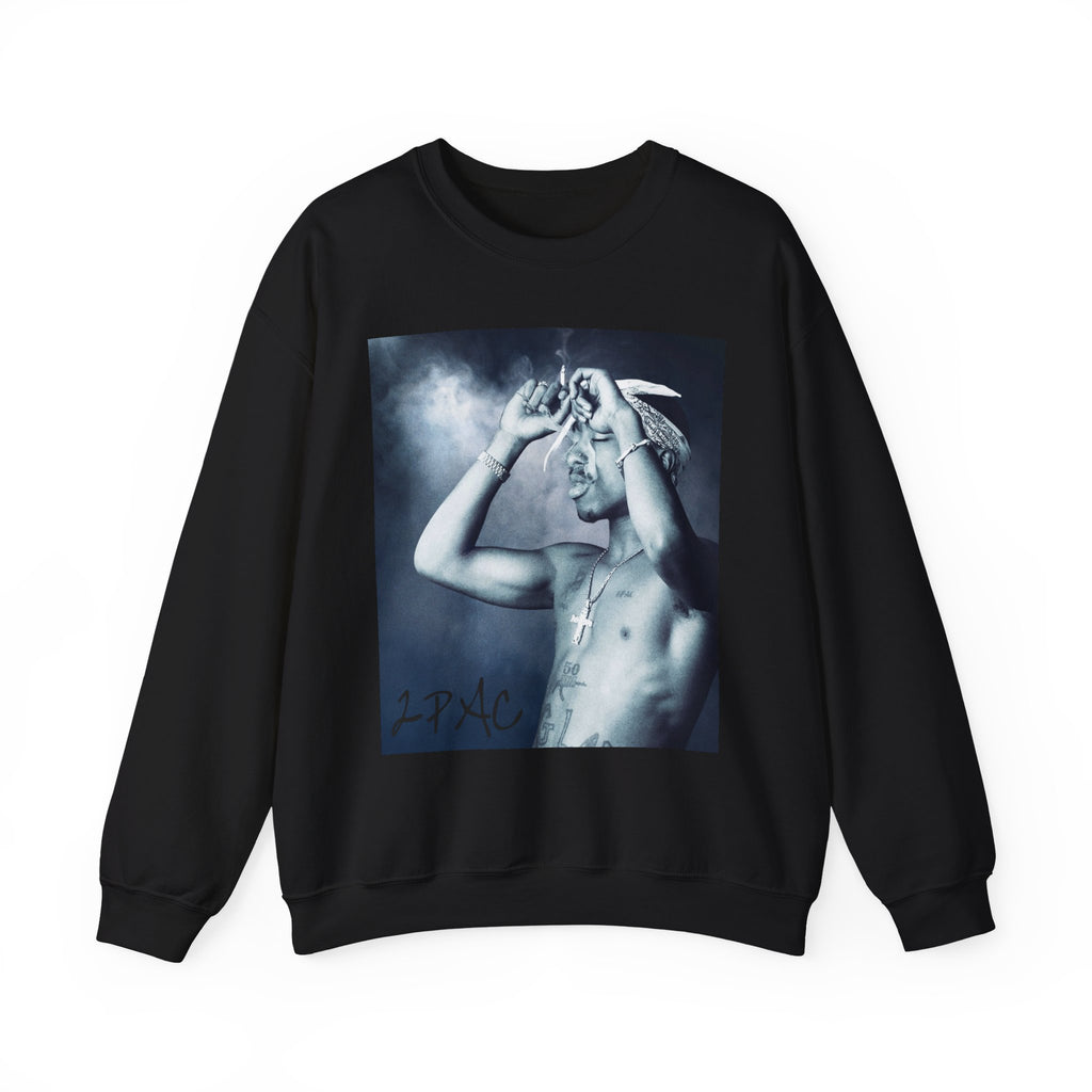 Tupac - Graphic Crewneck Sweatshirt — Vintage Black & White Portrait