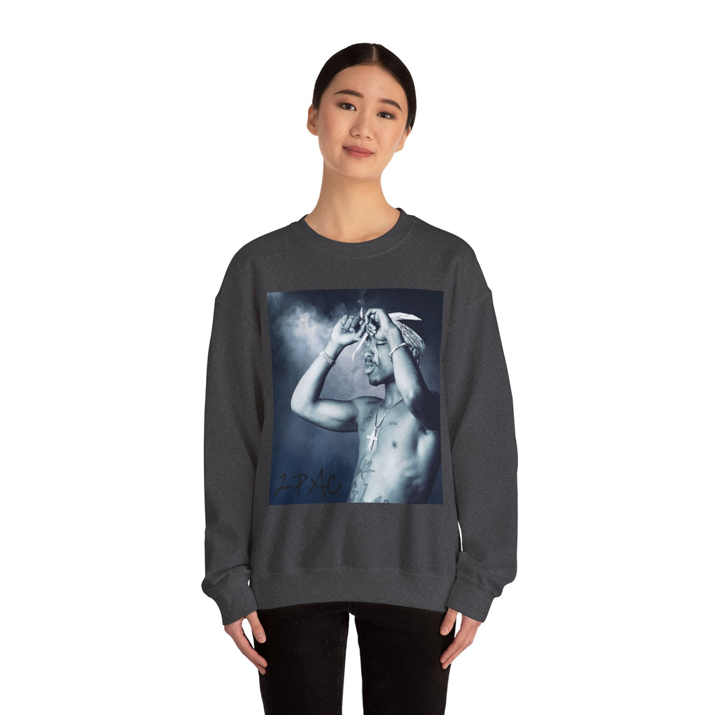 Tupac - Graphic Crewneck Sweatshirt — Vintage Black & White Portrait