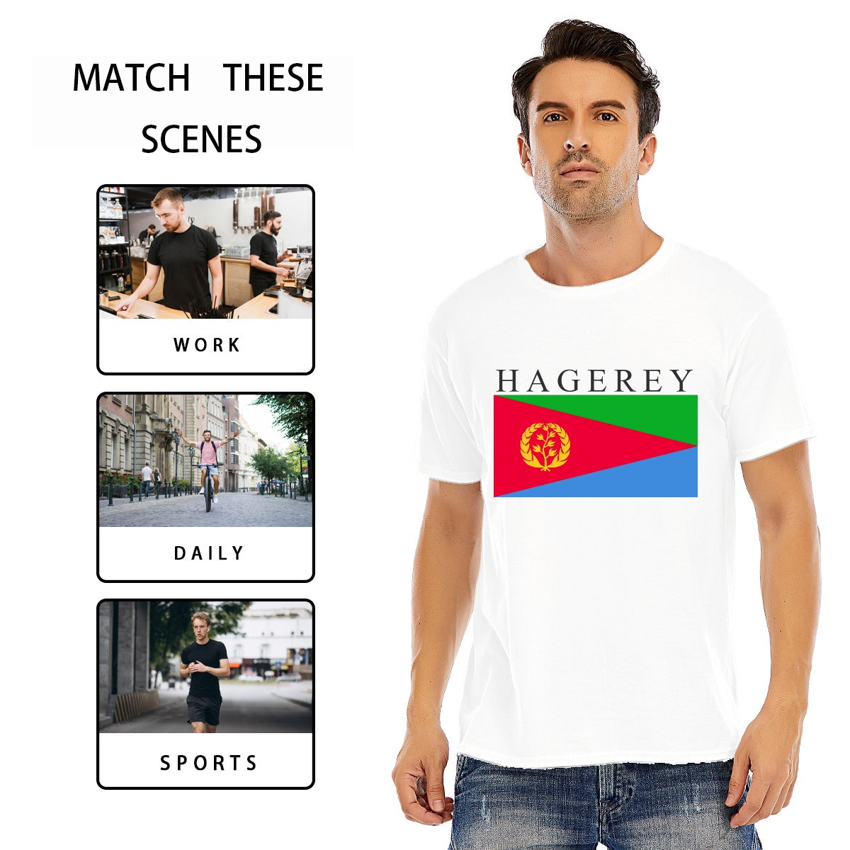 Eritrea Pride - Unisex O-neck Short Sleeve T-shirt | 180GSM Cotton (DTF)