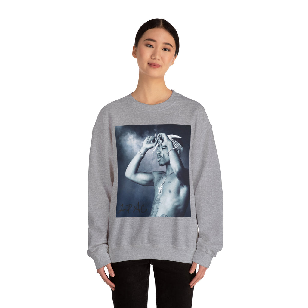 Tupac - Graphic Crewneck Sweatshirt — Vintage Black & White Portrait