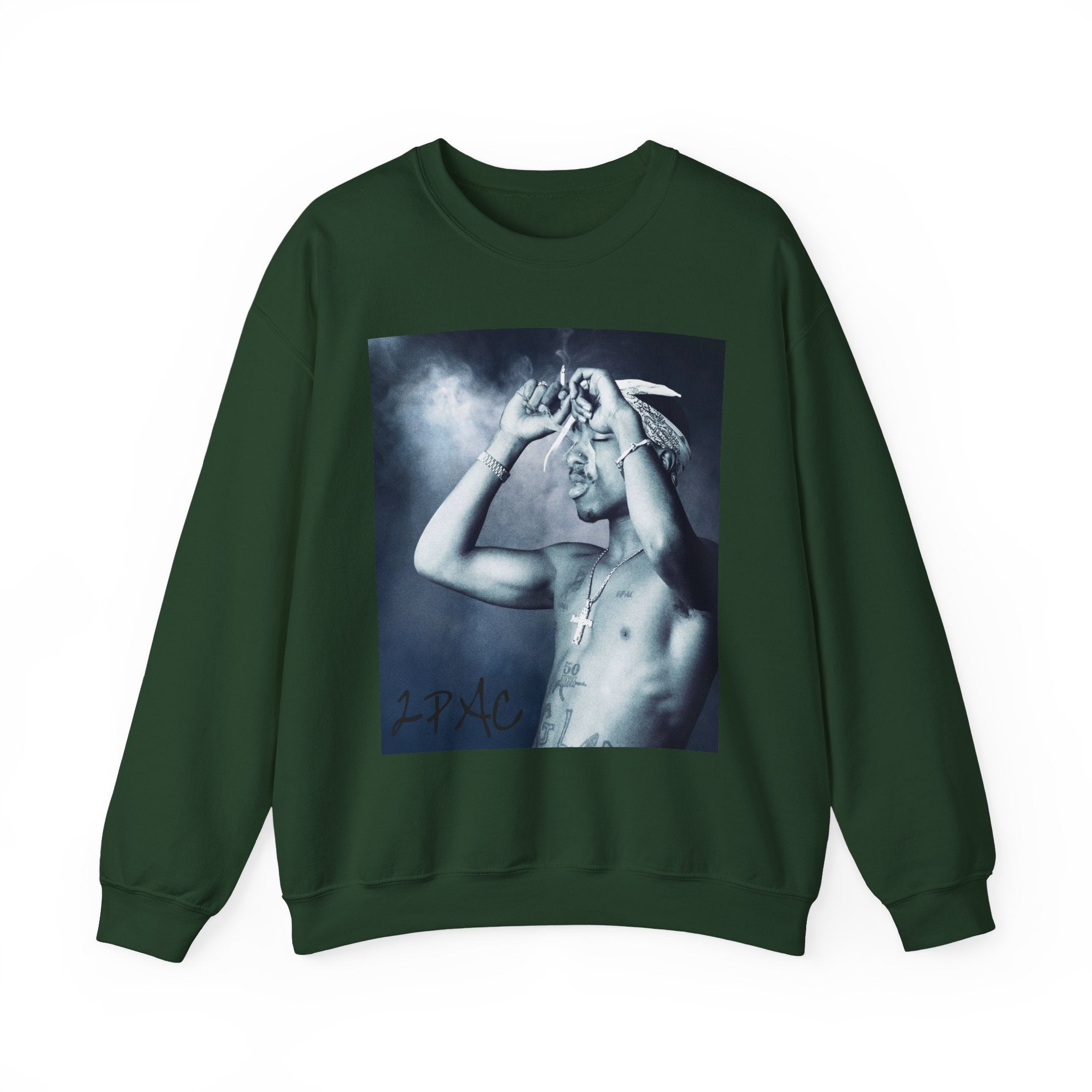 Tupac - Graphic Crewneck Sweatshirt — Vintage Black & White Portrait