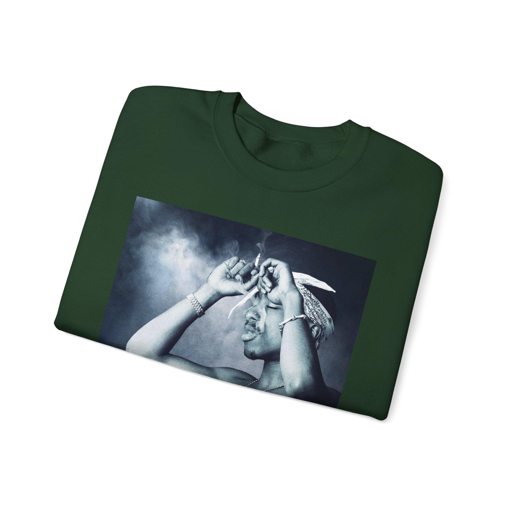 Tupac - Graphic Crewneck Sweatshirt — Vintage Black & White Portrait