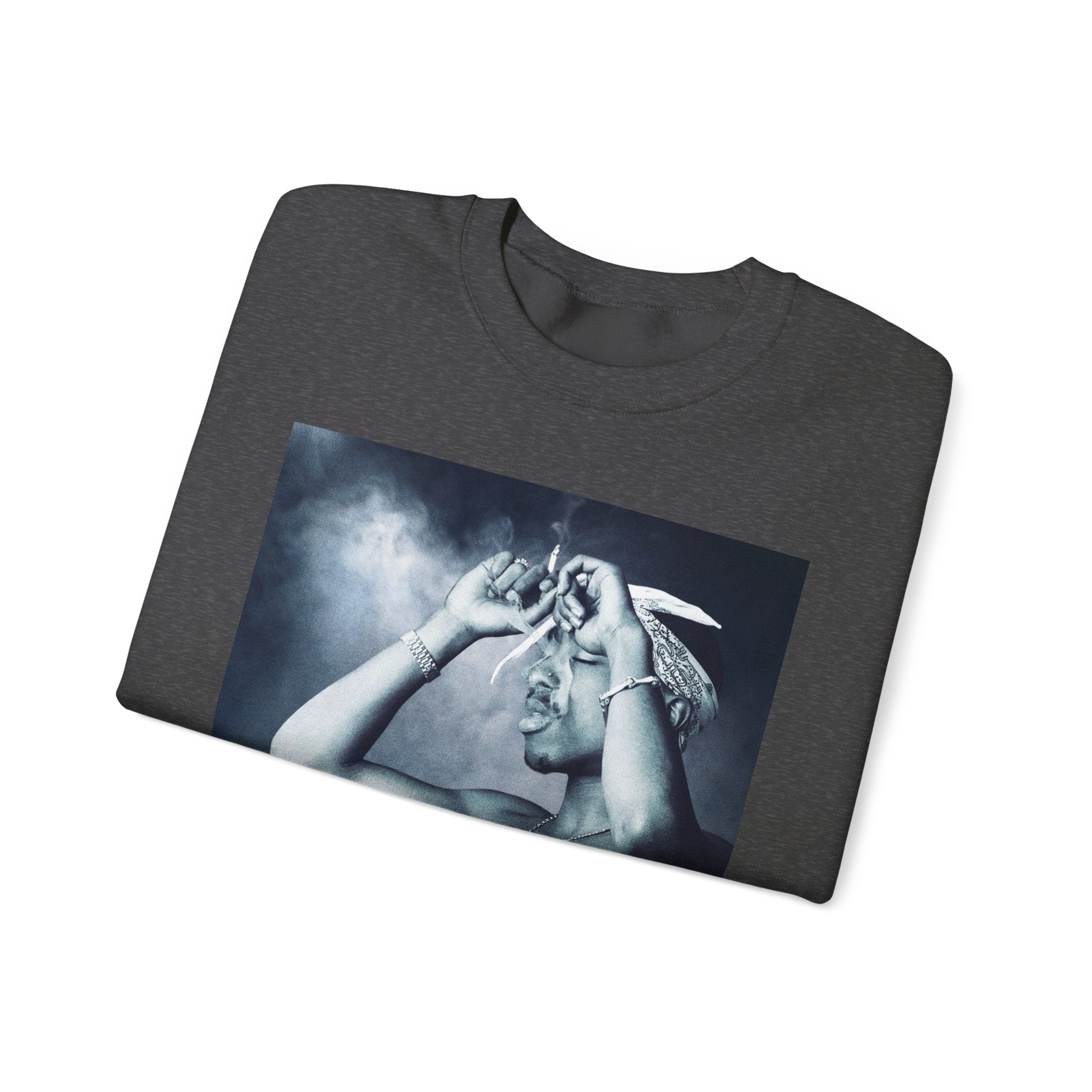 Tupac - Graphic Crewneck Sweatshirt — Vintage Black & White Portrait