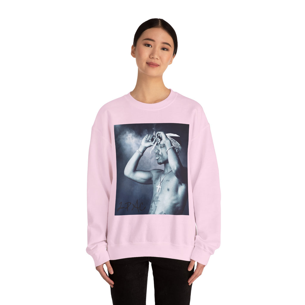 Tupac - Graphic Crewneck Sweatshirt — Vintage Black & White Portrait