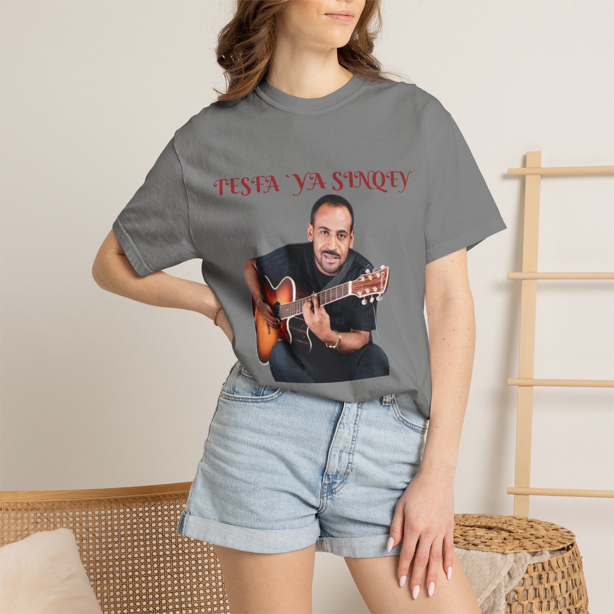 T-shirt — Tesfa Ya Sinqey Guitar Portrait Tee