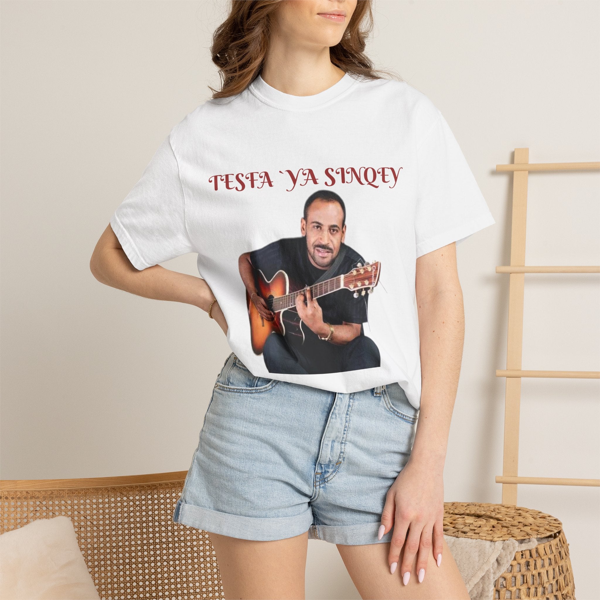 T-shirt — Tesfa Ya Sinqey Guitar Portrait Tee