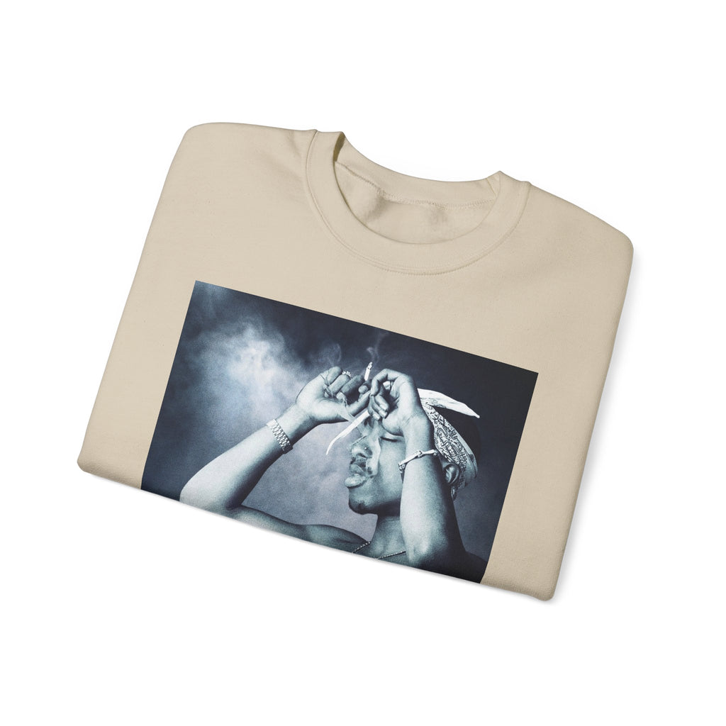 Tupac - Graphic Crewneck Sweatshirt — Vintage Black & White Portrait