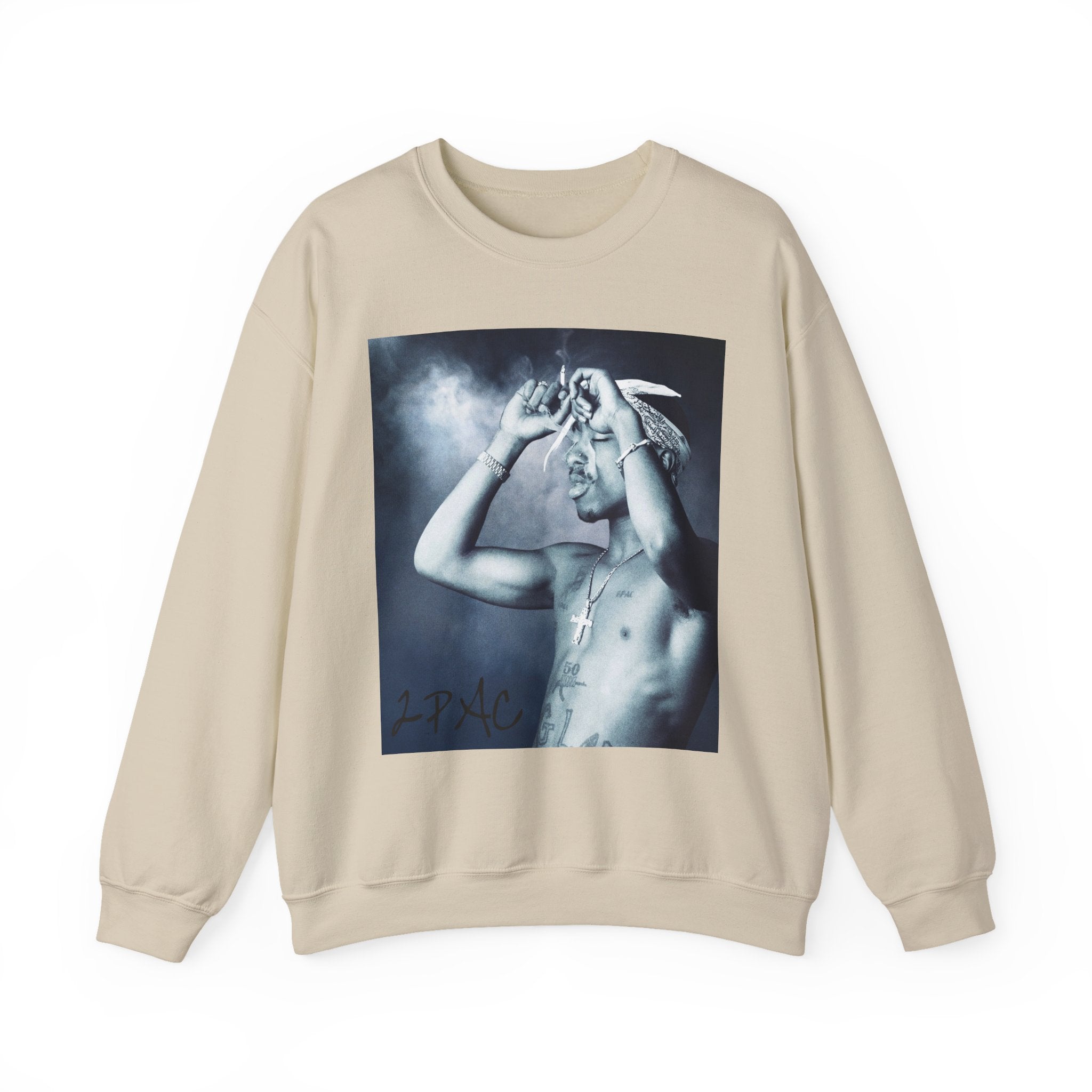 Tupac - Graphic Crewneck Sweatshirt — Vintage Black & White Portrait