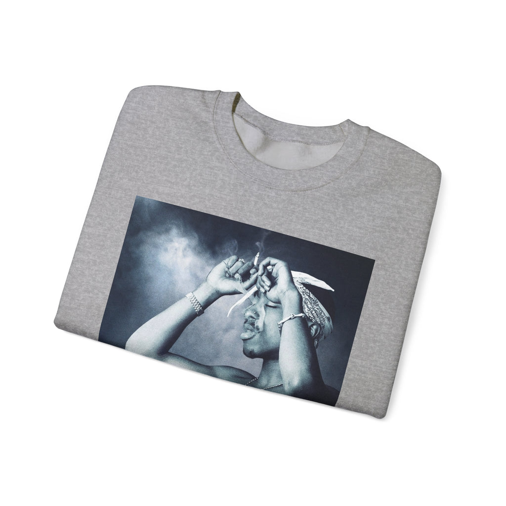 Tupac - Graphic Crewneck Sweatshirt — Vintage Black & White Portrait