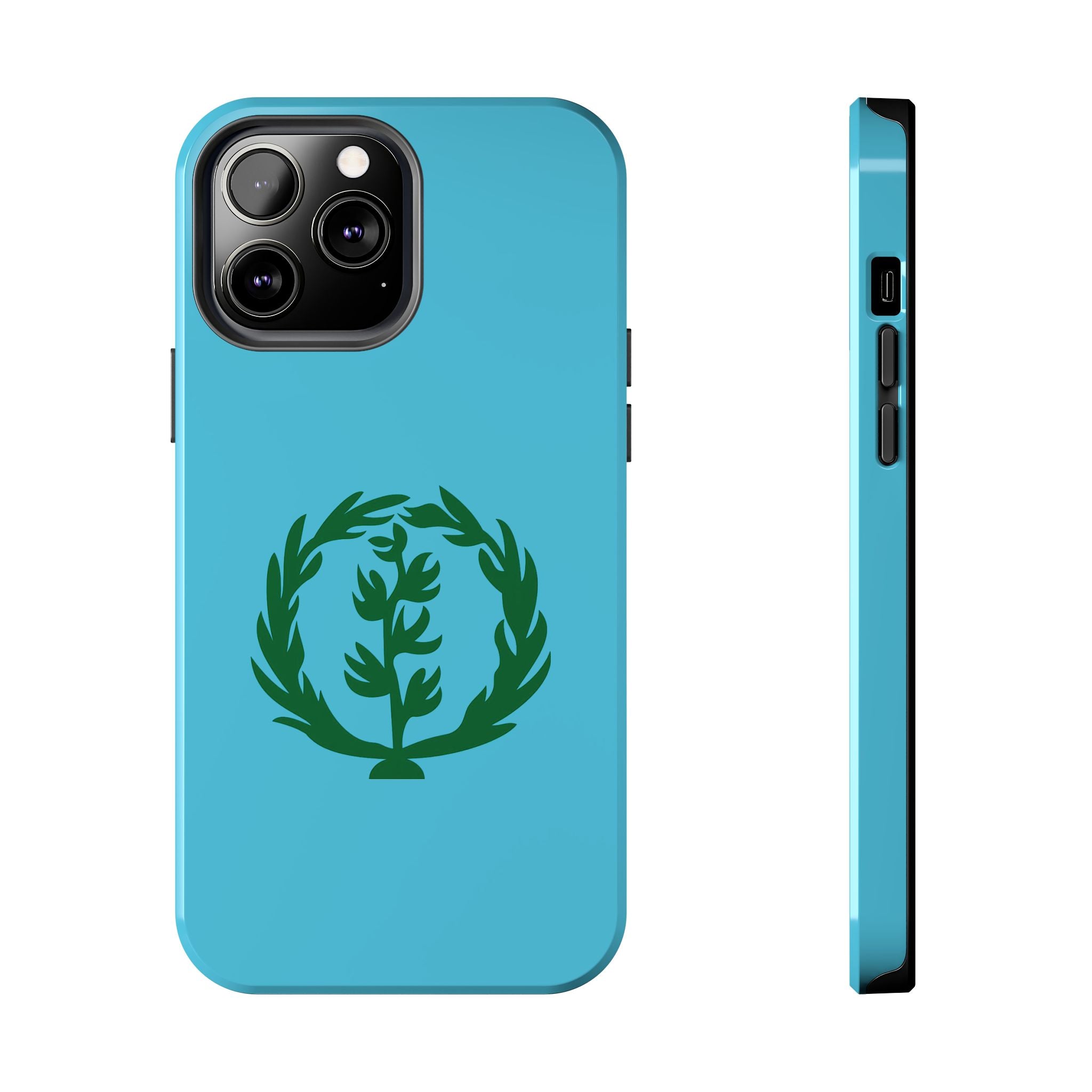 Meley Phone Case — Durable Protective Case with Green Olive Wreath Design